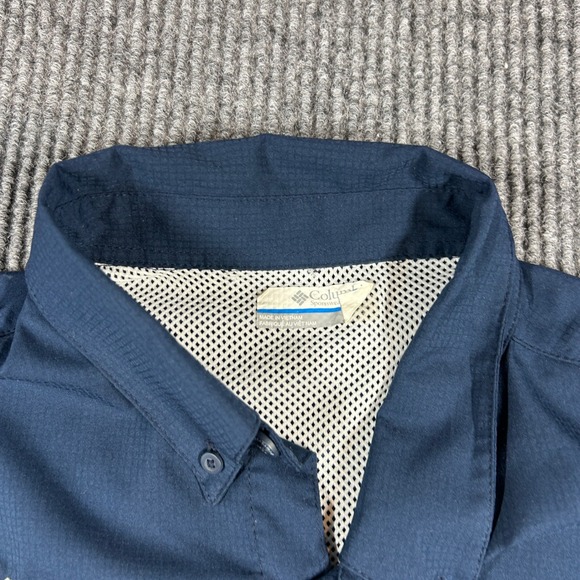 Columbia Shirt Men's XL PFG Atlanta Braves Short Sleeve Fishing Baseball Navy - Picture 4 of 7